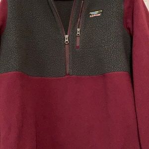 LLBean fleece 3/4 zip pullover